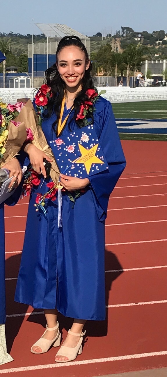 Kira Kutcher at high school graduation ceremony